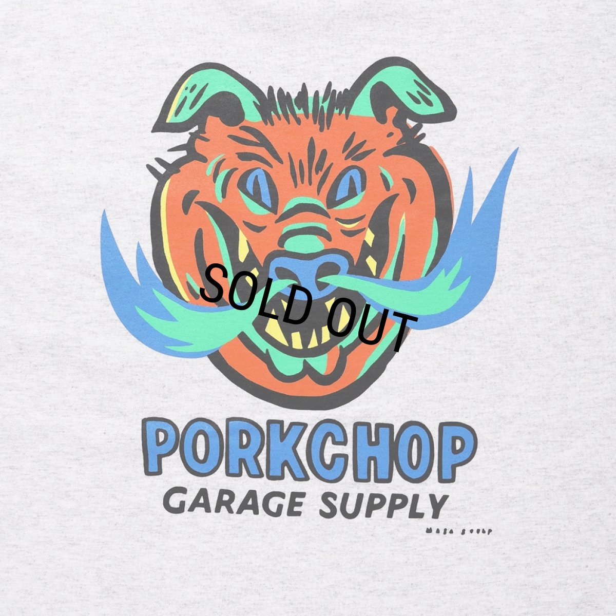画像4: PORKCHOP/MASA SCULP POCKET TEE A（ASH）［プリントポケT-24秋冬］ (4)