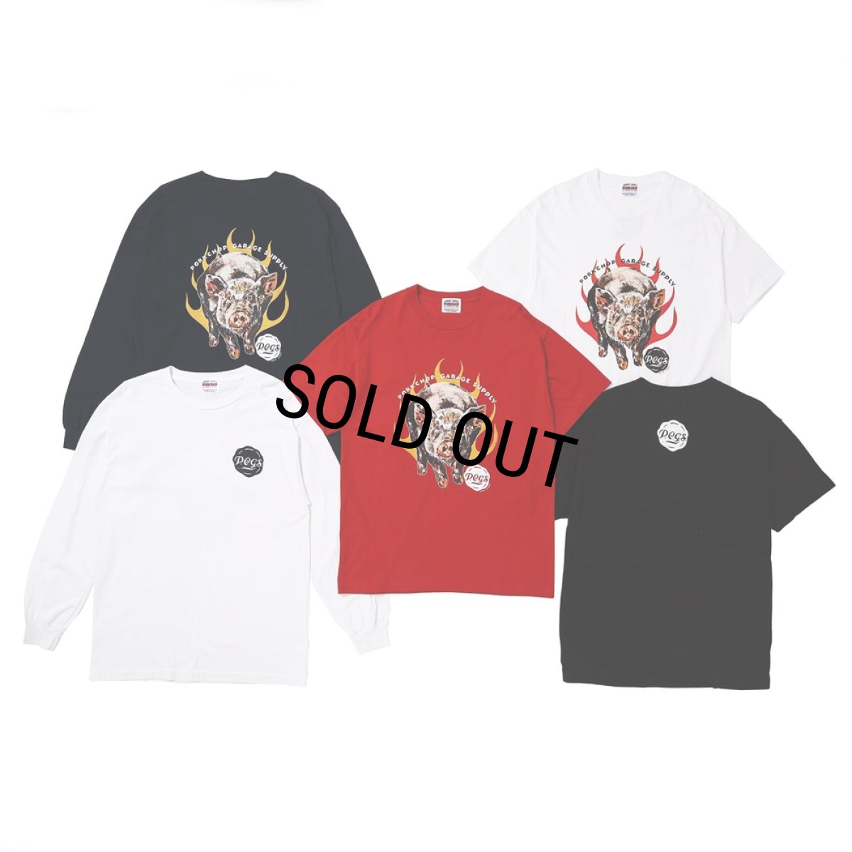 画像6: PORKCHOP/MASA SCULP TEE C（BLACK）［プリントT-24秋冬］ (6)