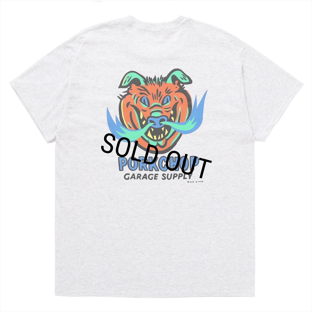 画像1: PORKCHOP/MASA SCULP POCKET TEE A（ASH）［プリントポケT-24秋冬］ (1)