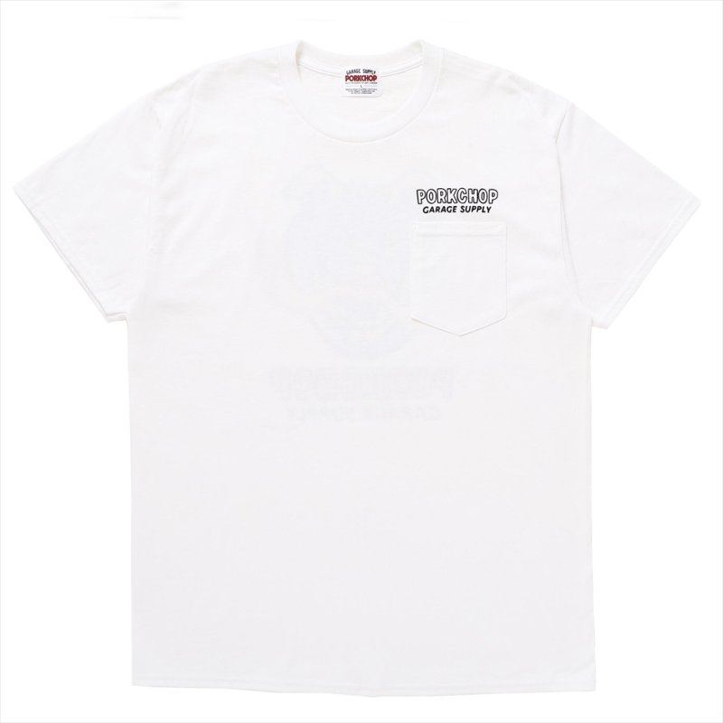 画像1: PORKCHOP/MASA SCULP POCKET TEE A（WHITE）［プリントポケT-24秋冬］