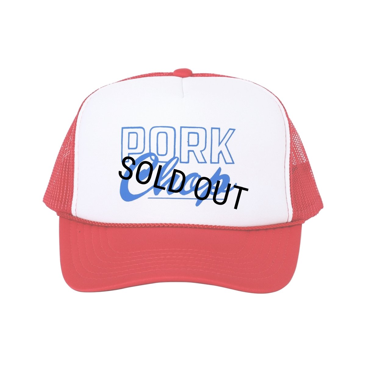 画像1: PORKCHOP/MASA SCULP MESH CAP B（RED）［メッシュキャップ-24秋冬］ (1)