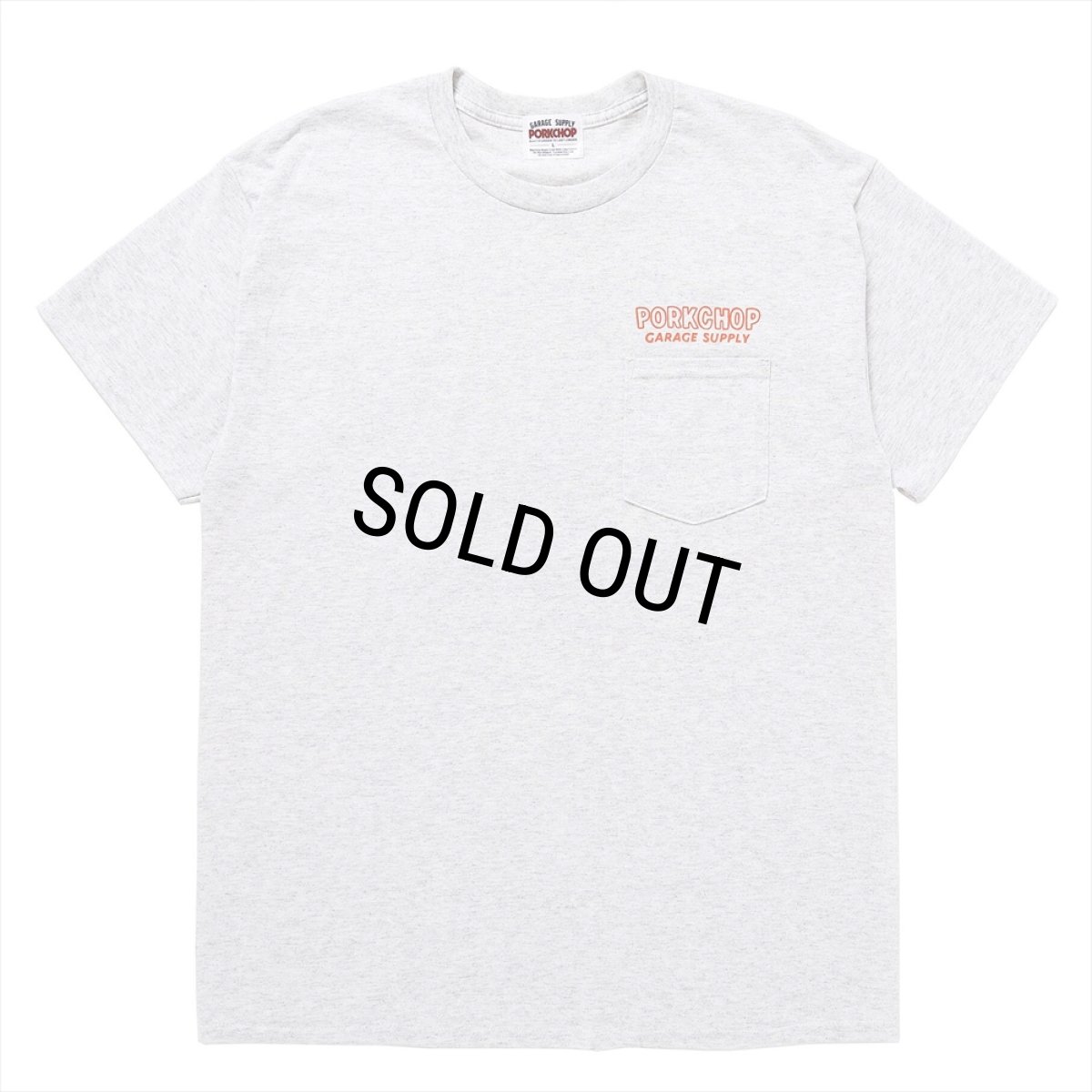画像2: PORKCHOP/MASA SCULP POCKET TEE A（ASH）［プリントポケT-24秋冬］ (2)