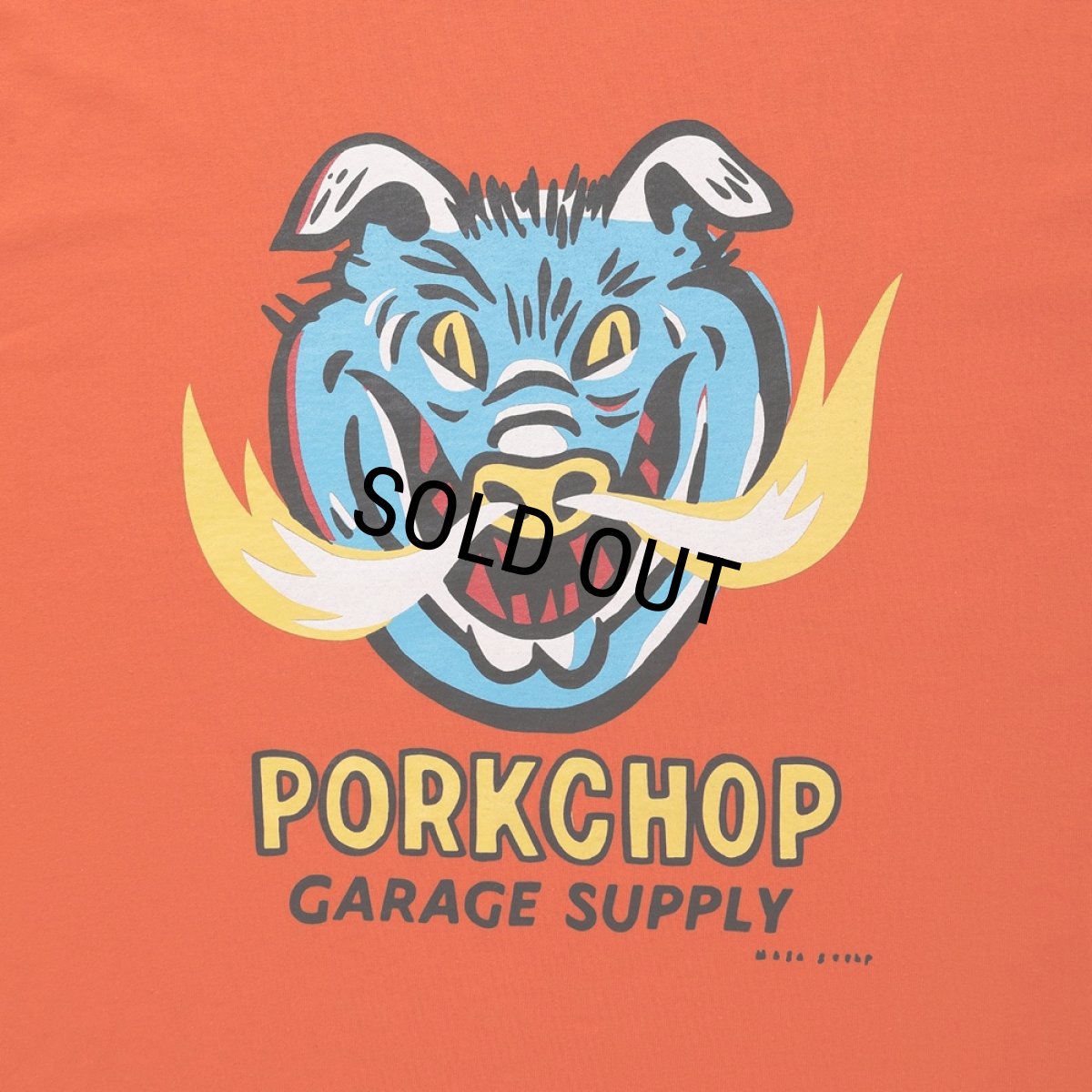 画像3: PORKCHOP/MASA SCULP L/S TEE A（ORANGE）［プリント長袖T-24秋冬］ (3)