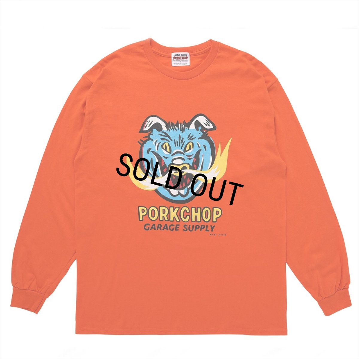 画像1: PORKCHOP/MASA SCULP L/S TEE A（ORANGE）［プリント長袖T-24秋冬］ (1)