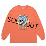 PORKCHOP/MASA SCULP L/S TEE A（ORANGE）［プリント長袖T-24秋冬］