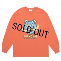 PORKCHOP/MASA SCULP L/S TEE A（ORANGE）［プリント長袖T-24秋冬］