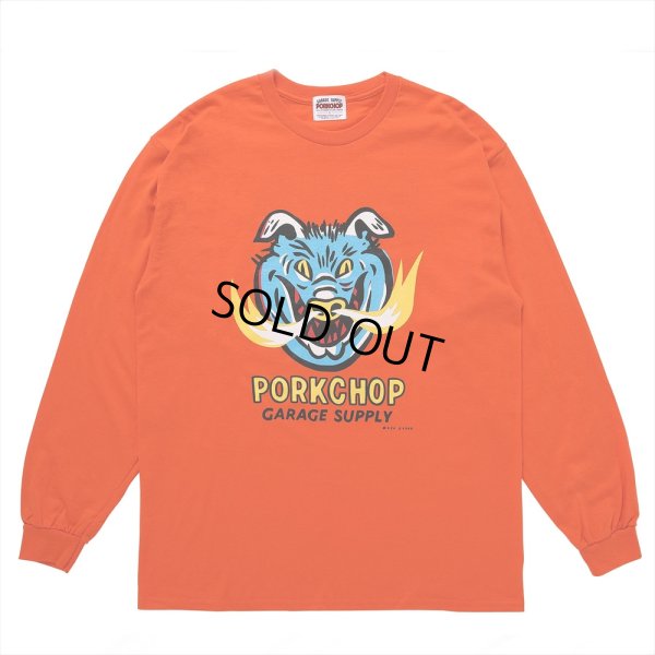画像1: PORKCHOP/MASA SCULP L/S TEE A（ORANGE）［プリント長袖T-24秋冬］