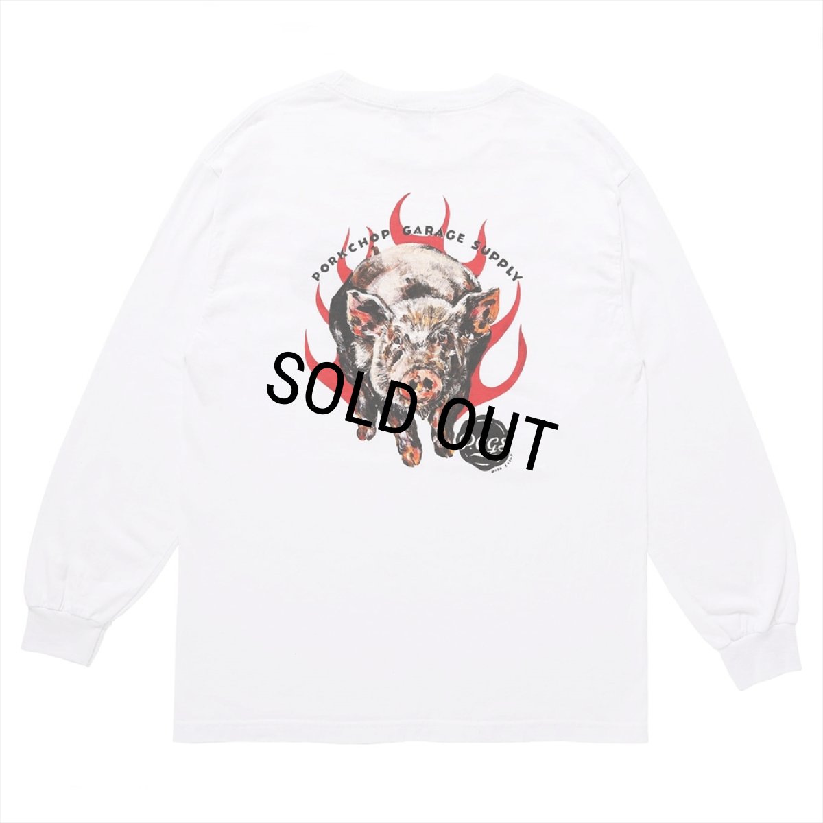 画像1: PORKCHOP/MASA SCULP L/S TEE C（WHITE）［プリント長袖T-24秋冬］ (1)