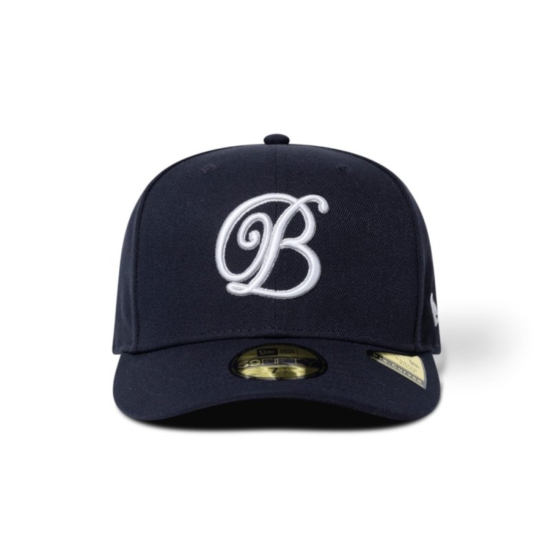 画像1: BlackEyePatch/B EMBELEM PRE CURVED NEW ERA CAP(NAVY)