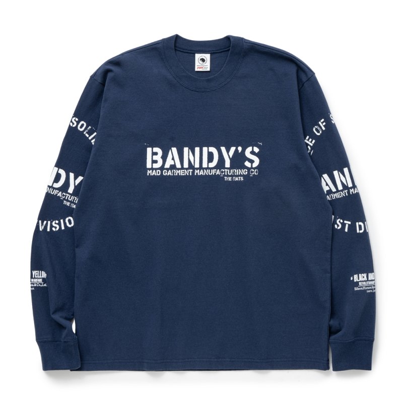画像1: 【30%OFF】RATS/STAMP LOGO L/S TEE（NAVY）［プリント長袖T-24秋冬］