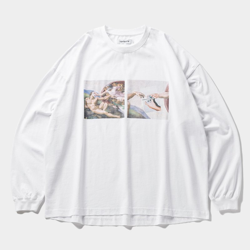 画像1: TIGHTBOOTH/PASS THE PIE L/S T-SHIRT（White）［プリント長袖T-24秋冬］