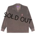 BlackEyePatch/SMALL HWC COLLARED VELOUR PULLOVER（BROWN）