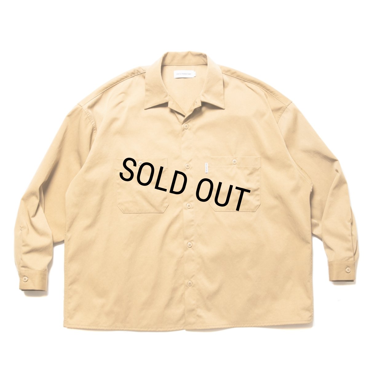 画像1: COOTIE PRODUCTIONS/Nylon Chino Cloth L/S Work Shirt（Beige）［ナイロンチノクロスワークシャツ-24秋冬］ (1)