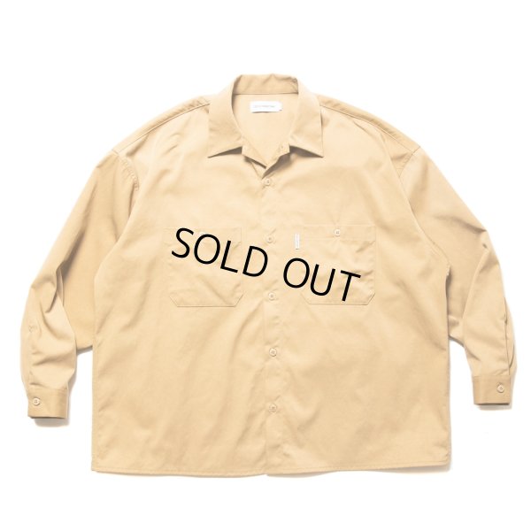 画像1: COOTIE PRODUCTIONS/Nylon Chino Cloth L/S Work Shirt（Beige）［ナイロンチノクロスワークシャツ-24秋冬］