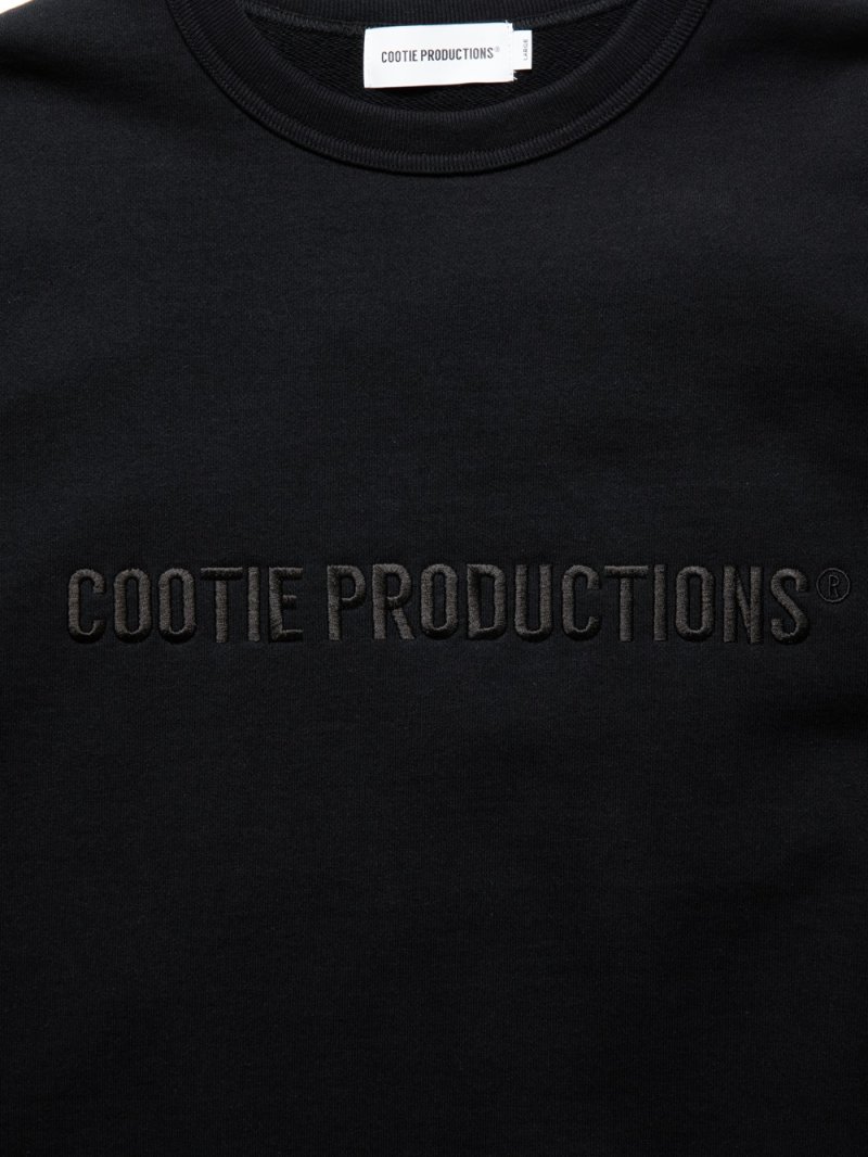 画像2: COOTIE PRODUCTIONS/Open End Yarn Sweat Crew（Embroidery）（Black）［スウェットクルー-24秋冬］
