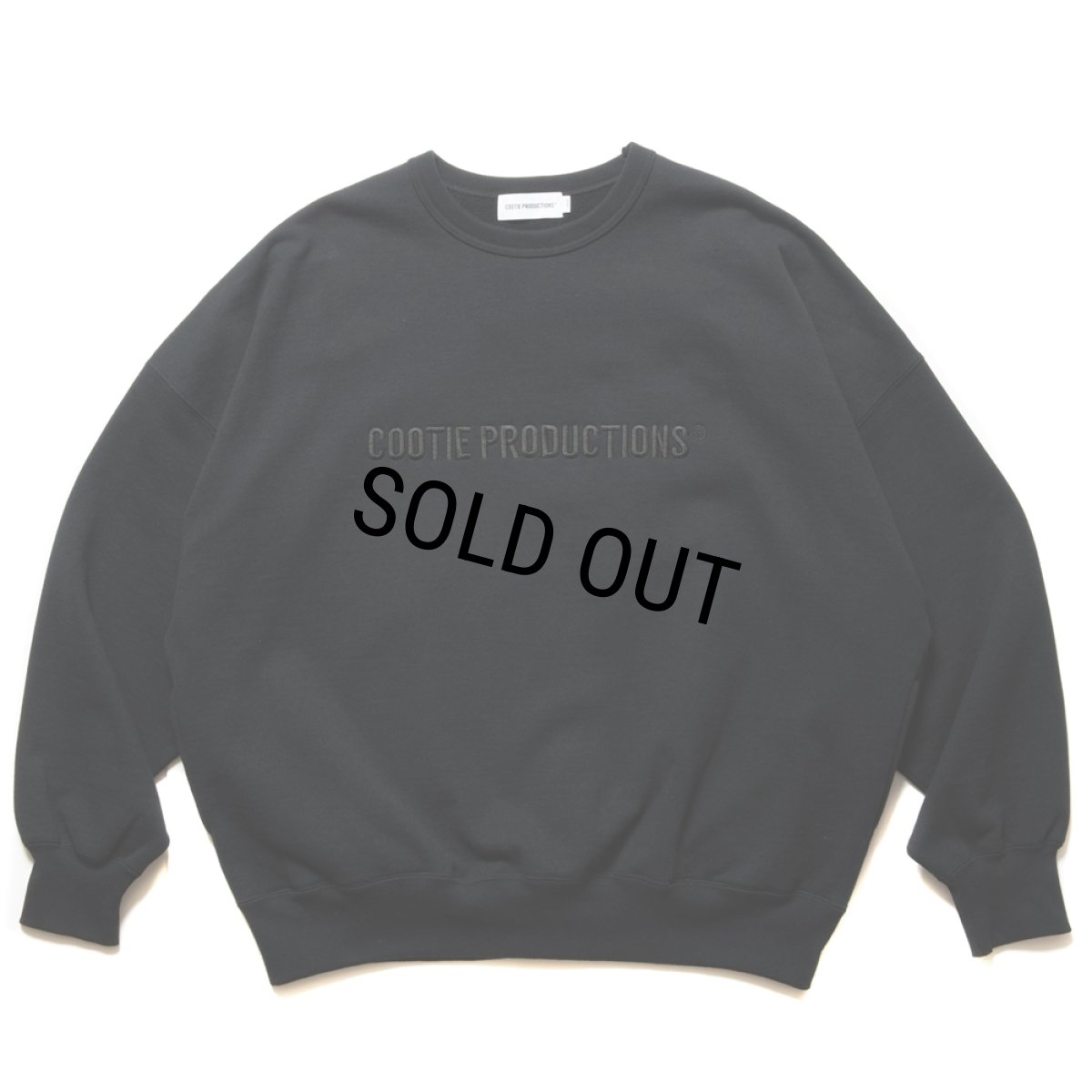 画像1: COOTIE PRODUCTIONS/Open End Yarn Sweat Crew（Embroidery）（Black）［スウェットクルー-24秋冬］ (1)