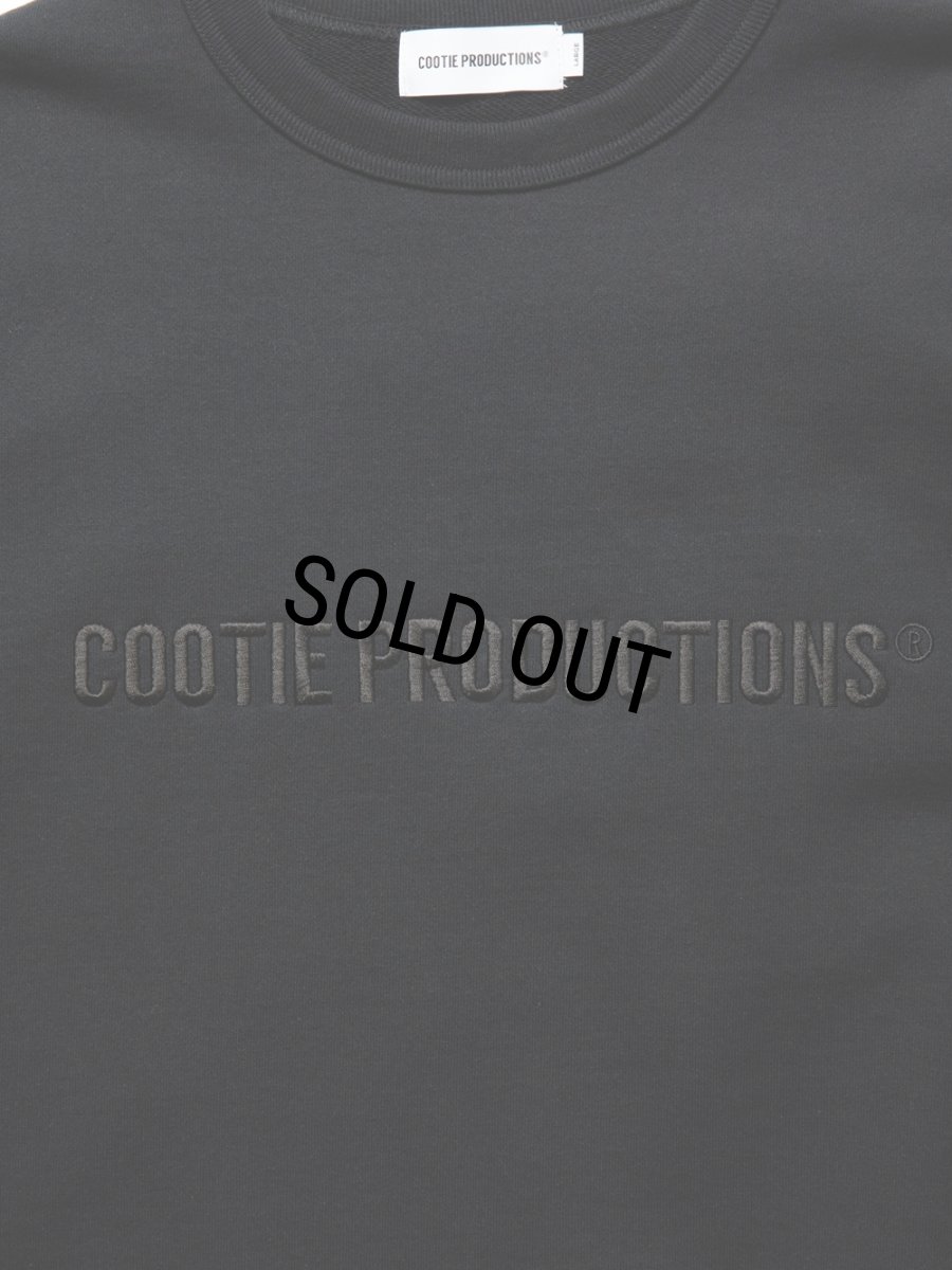 画像2: COOTIE PRODUCTIONS/Open End Yarn Sweat Crew（Embroidery）（Black）［スウェットクルー-24秋冬］ (2)