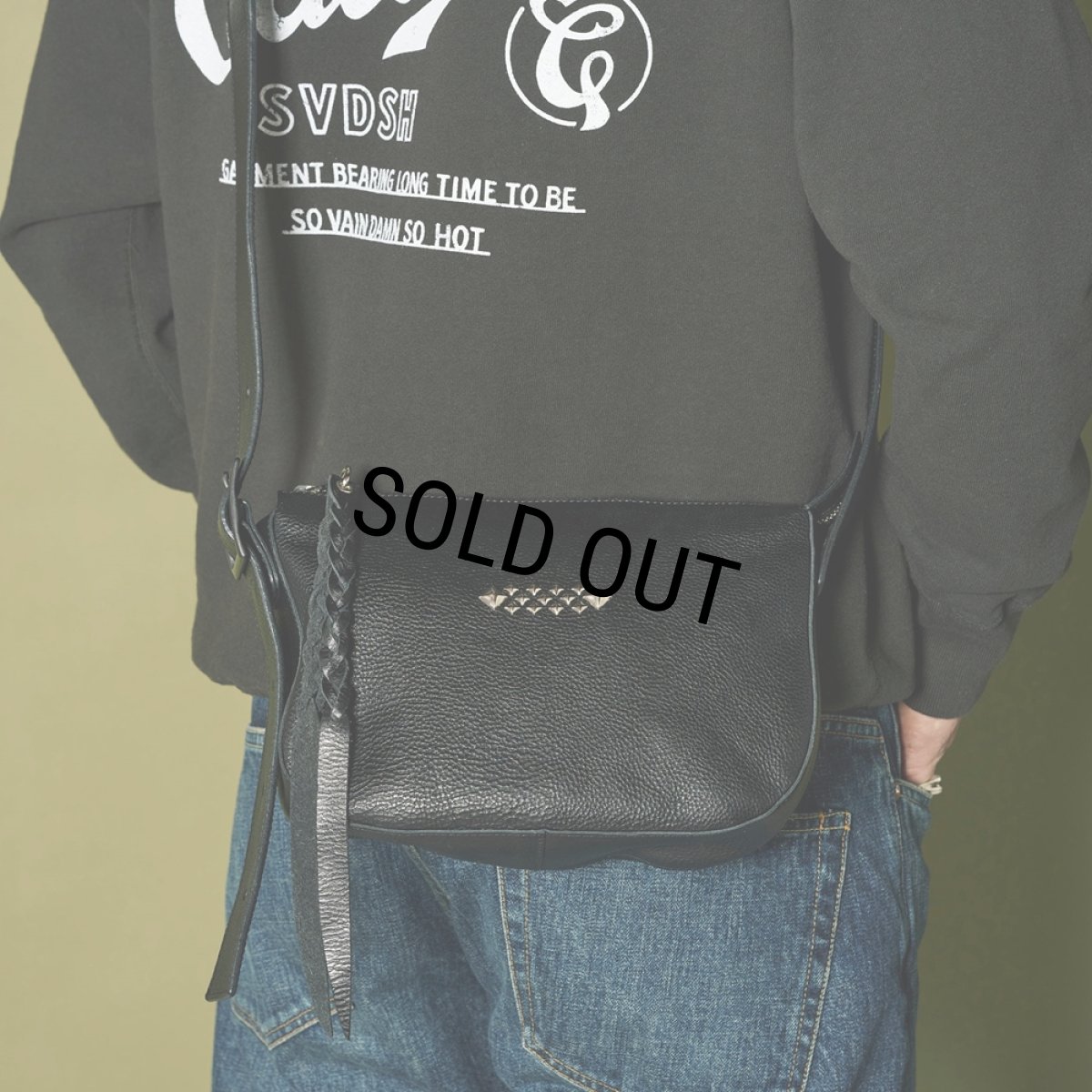 画像10: CALEE/STUDS LEATHER SHOULDER BAG ＜REGULAR＞（BLACK）［スタッズレザーショルダーバッグ"レギュラー"-24秋冬］ (10)