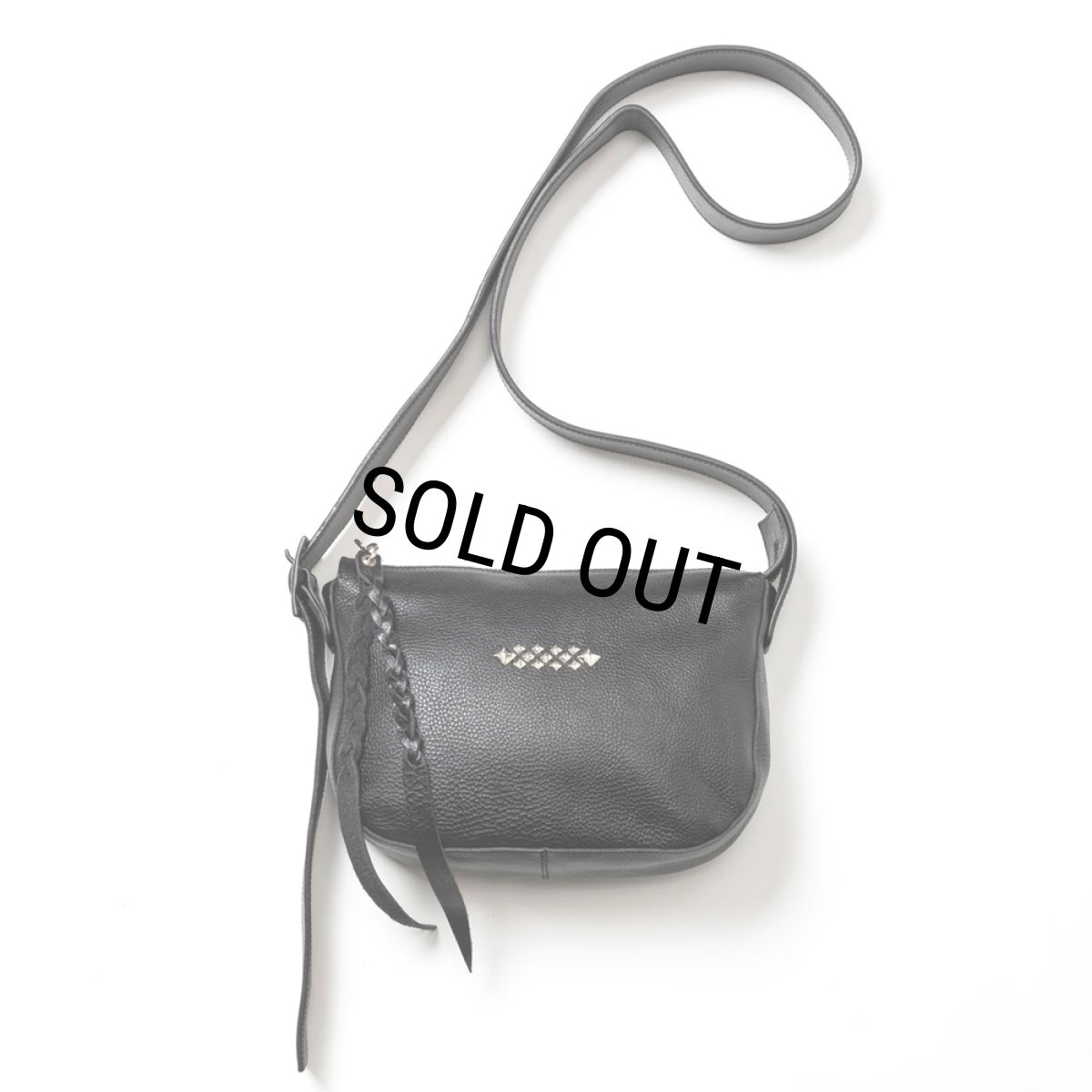 画像2: CALEE/STUDS LEATHER SHOULDER BAG ＜REGULAR＞（BLACK）［スタッズレザーショルダーバッグ"レギュラー"-24秋冬］ (2)