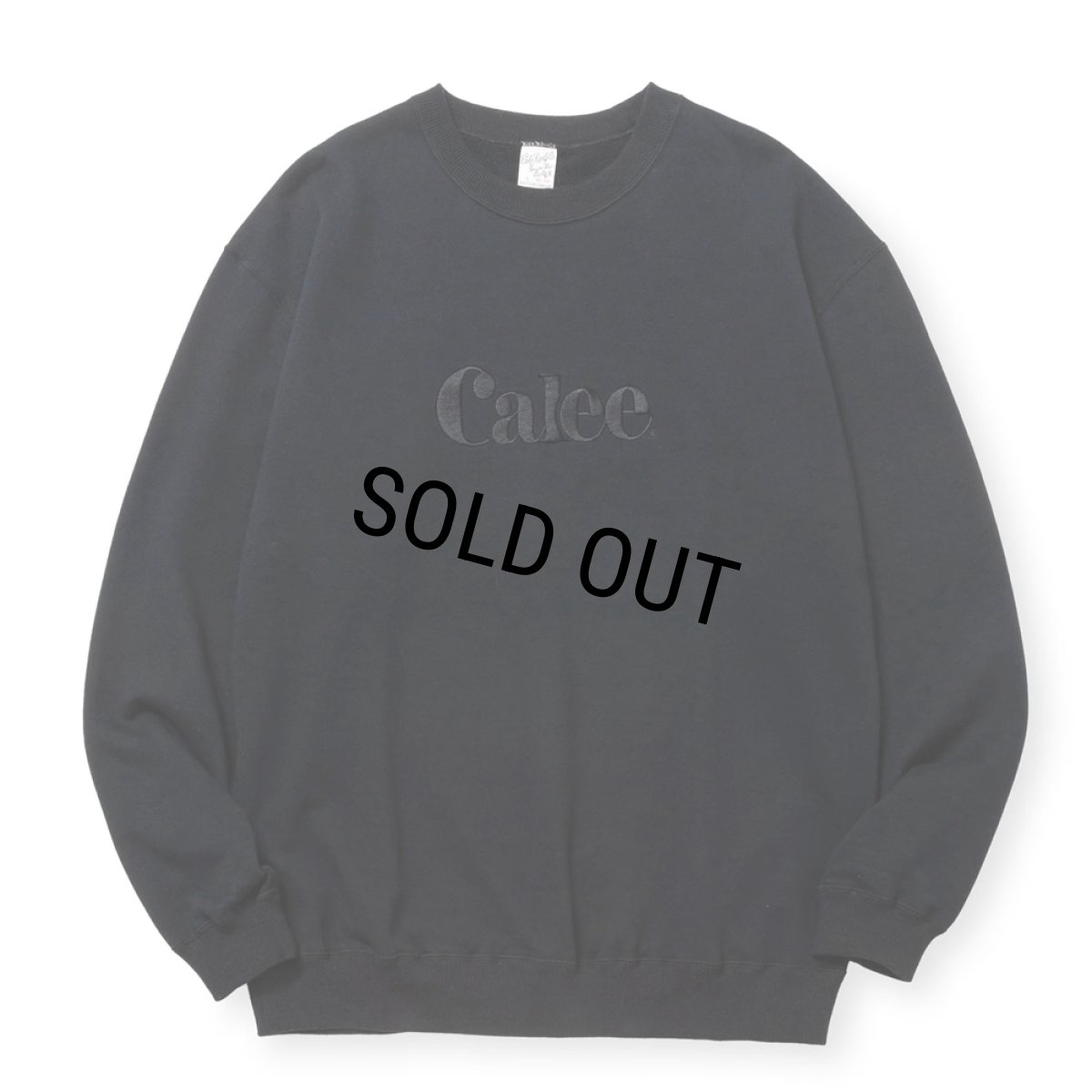 画像1: 【30%OFF】CALEE/EMBROIDERY CALEE LOGO CREW NECK SW（BLACK）［クルーネックスウェット-24秋冬］ (1)