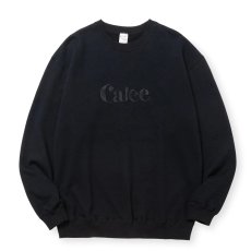 画像1: 【30%OFF】CALEE/EMBROIDERY CALEE LOGO CREW NECK SW（BLACK）［クルーネックスウェット-24秋冬］ (1)