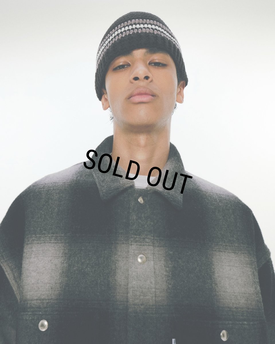 画像3: COOTIE PRODUCTIONS/Crochet Cuffless Beanie（Black Line）［カフレスビーニー-24秋冬］ (3)