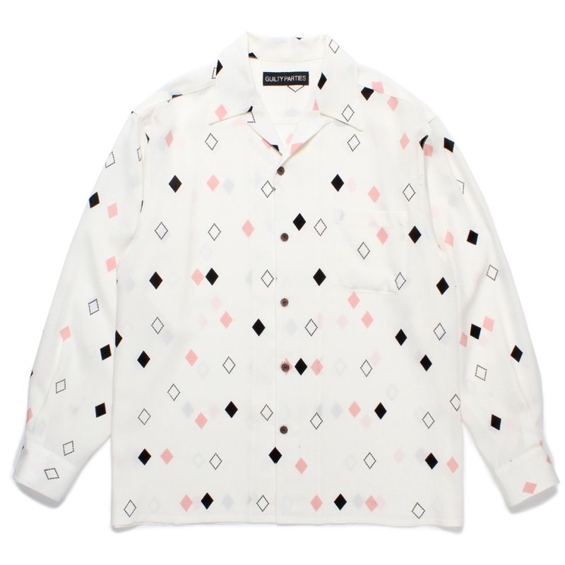 画像1: WACKO MARIA/DIAMOND HAWAIIAN SHIRT（WHITE）［ダイヤモンドハワイアンシャツ-24秋冬］
