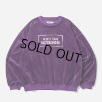 【30%OFF】TIGHTBOOTH/PEOPLE HATE SKATE VELOUR L/S（Purple）［ベロア長袖-24秋冬］