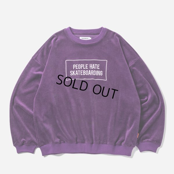 画像1: 【30%OFF】TIGHTBOOTH/PEOPLE HATE SKATE VELOUR L/S（Purple）［ベロア長袖-24秋冬］
