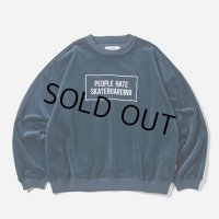 【30%OFF】TIGHTBOOTH/PEOPLE HATE SKATE VELOUR L/S（Navy）［ベロア長袖-24秋冬］