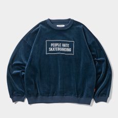 画像1: 【30%OFF】TIGHTBOOTH/PEOPLE HATE SKATE VELOUR L/S（Navy）［ベロア長袖-24秋冬］ (1)
