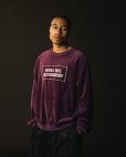 画像2: 【30%OFF】TIGHTBOOTH/PEOPLE HATE SKATE VELOUR L/S（Navy）［ベロア長袖-24秋冬］ (2)