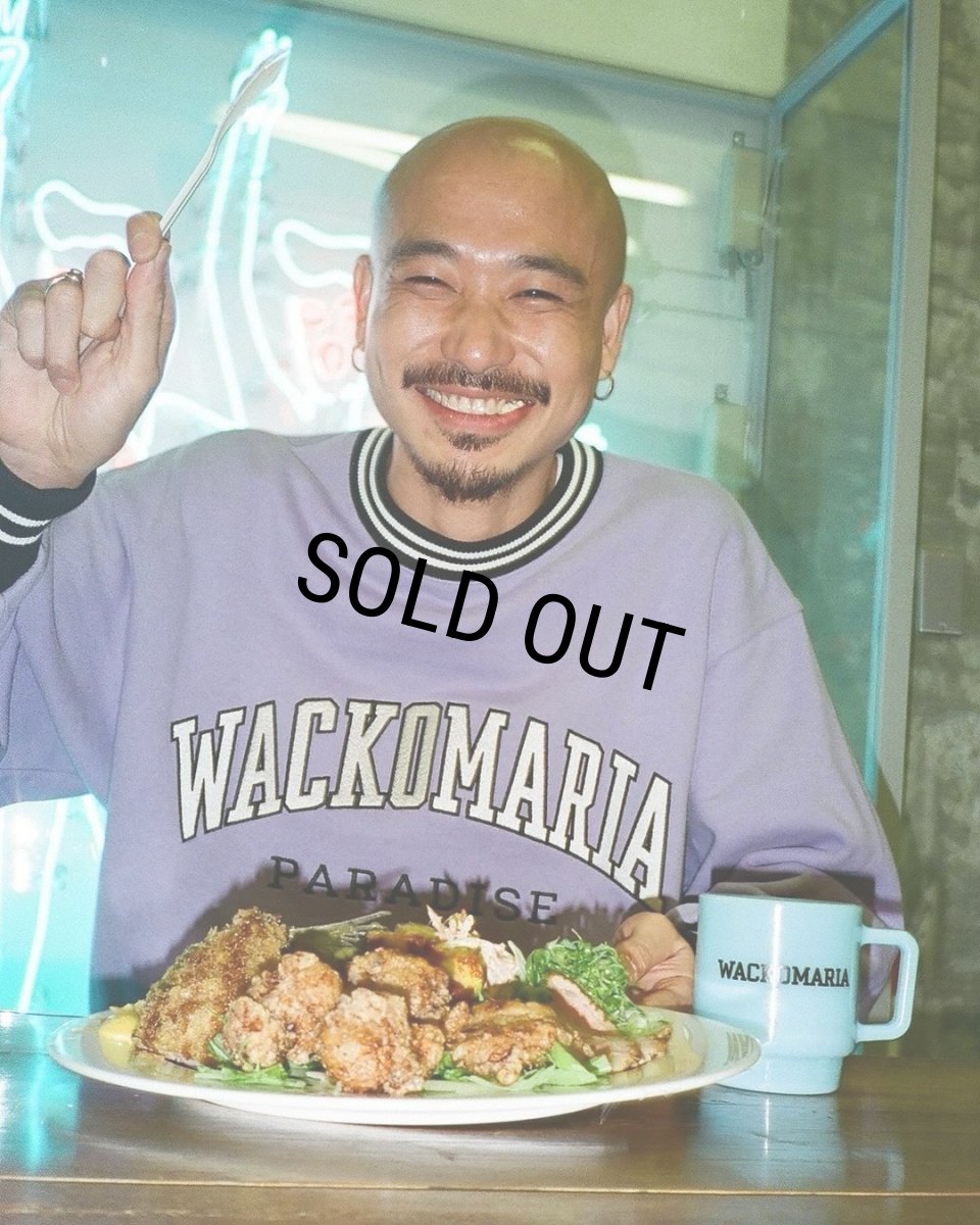 画像2: WACKO MARIA/HEAVY WEIGHT SWEAT SHIRT（PURPLE）［クルーネックスウェット-24秋冬］ (2)