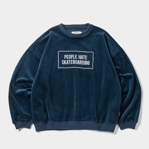 他の写真1: 【30%OFF】TIGHTBOOTH/PEOPLE HATE SKATE VELOUR L/S（Navy）［ベロア長袖-24秋冬］