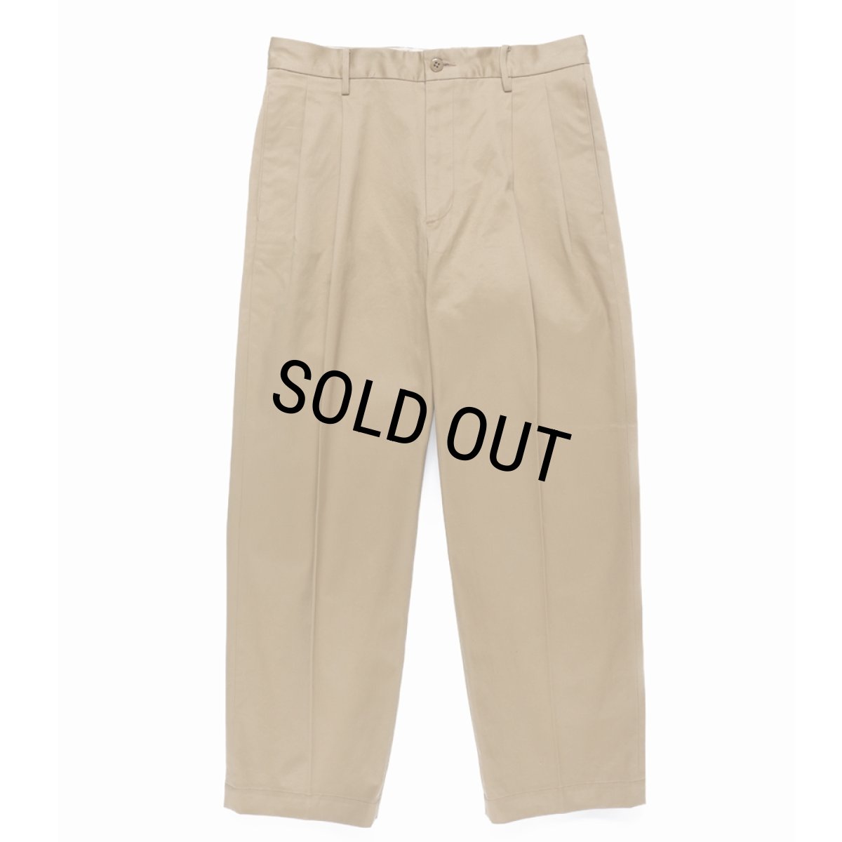 画像2: WACKO MARIA/DOUBLE PLEATED CHINO TROUSERS（BEIGE）［ツータックチノトラウザース-24秋冬］ (2)