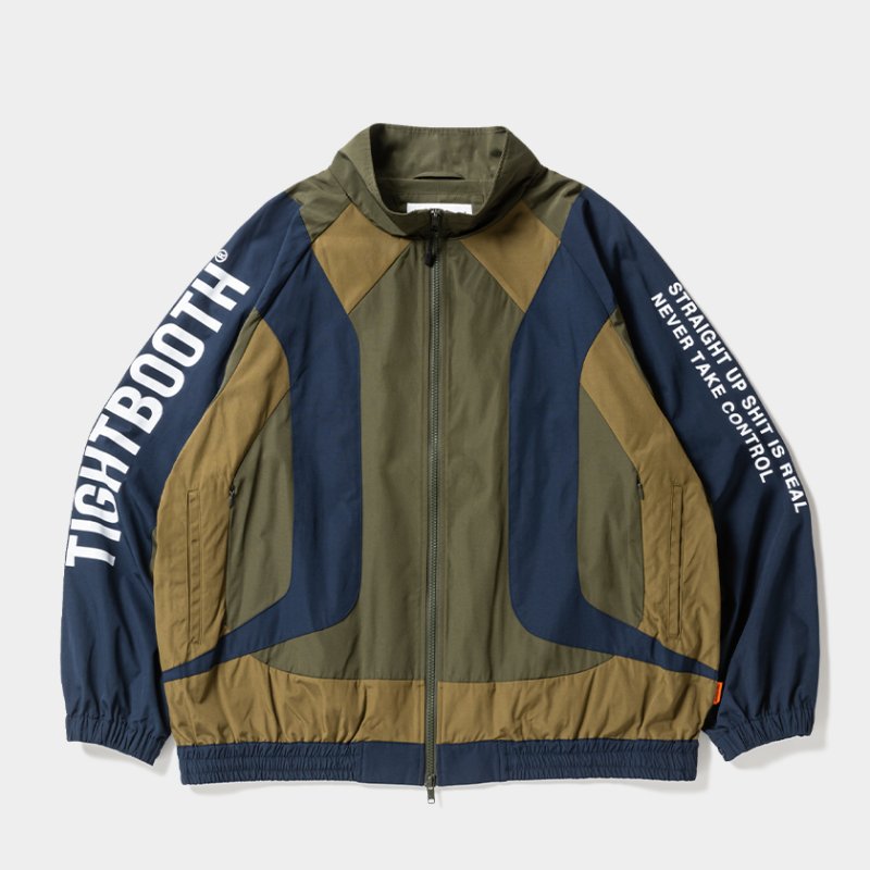 画像1: 【30%OFF】TIGHTBOOTH/RACING TRACK JACKET（Olive/Navy）［レーシングトラックJKT-24秋冬］