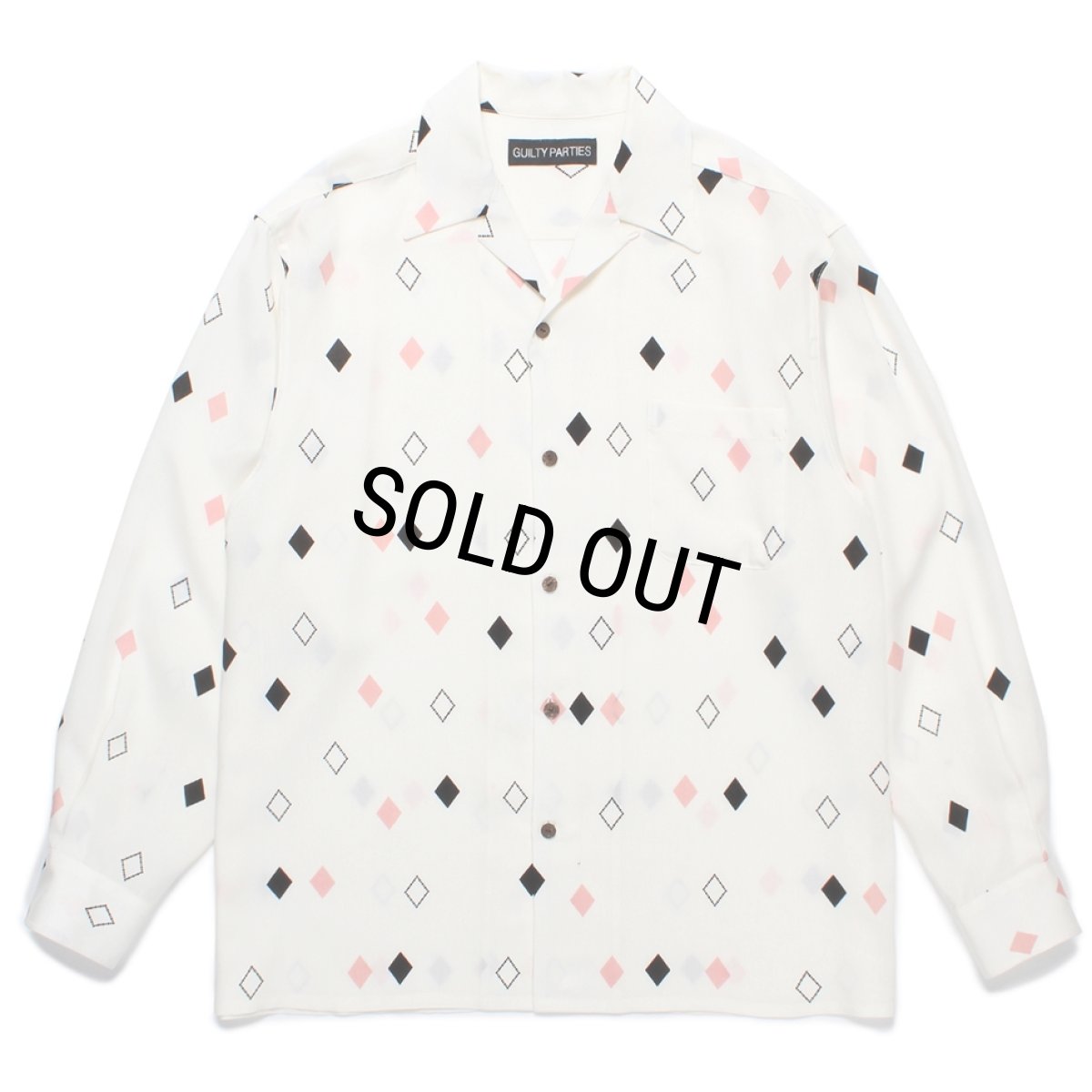 画像1: WACKO MARIA/DIAMOND HAWAIIAN SHIRT（WHITE）［ダイヤモンドハワイアンシャツ-24秋冬］ (1)