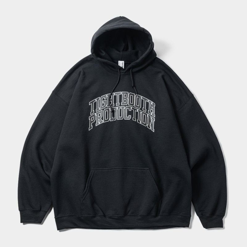 画像1: 【30%OFF】TIGHTBOOTH/COLLEGE HOODED SWEAT SHIRT（Black）［プルオーバーパーカー-24秋冬］
