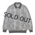 WACKO MARIA/PYTHON JACQUARD KNIT POLO SHIRT（LIGHT GRAY）［パイソンジャガードニットポロ-24秋冬］