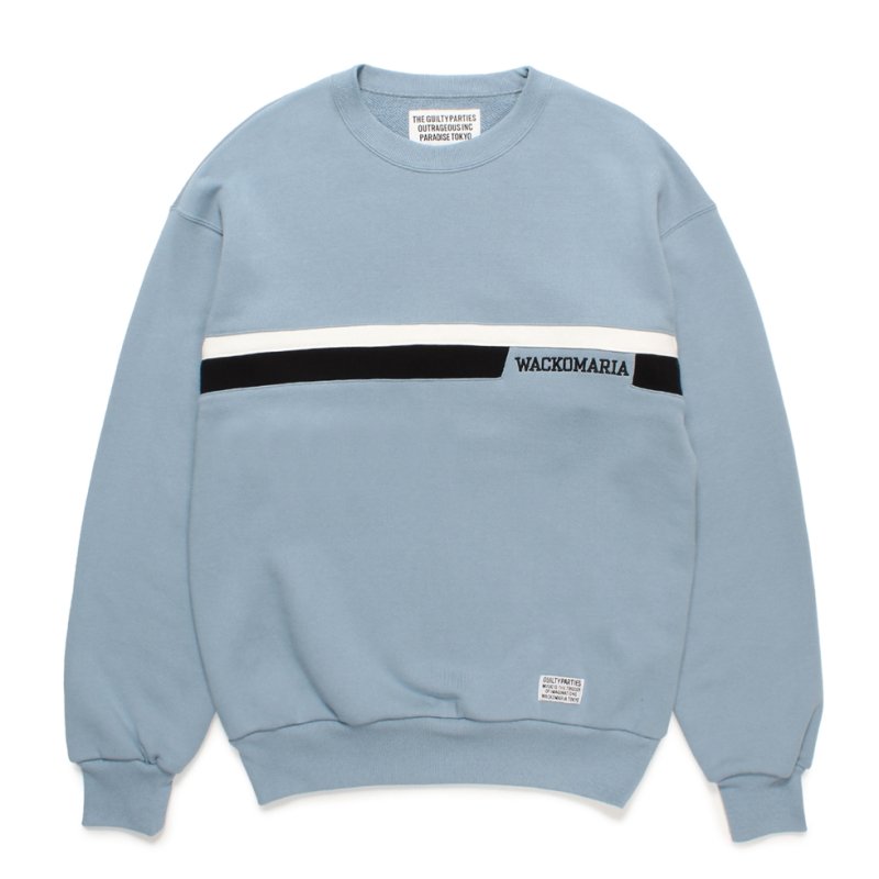 画像1: WACKO MARIA/MIDDLE WEIGHT SWEAT SHIRT（BLUE）［クルーネックスウェット-24秋冬］