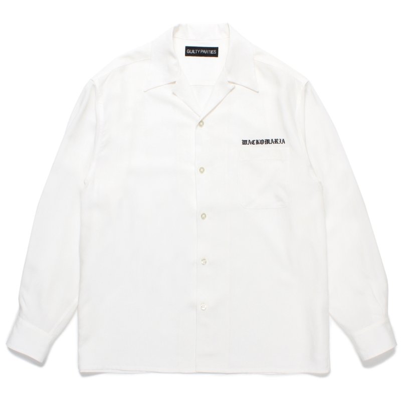 画像1: WACKO MARIA/50'S OPEN COLLAR SHIRT（WHITE）［50'Sオープンカラーシャツ-24秋冬］