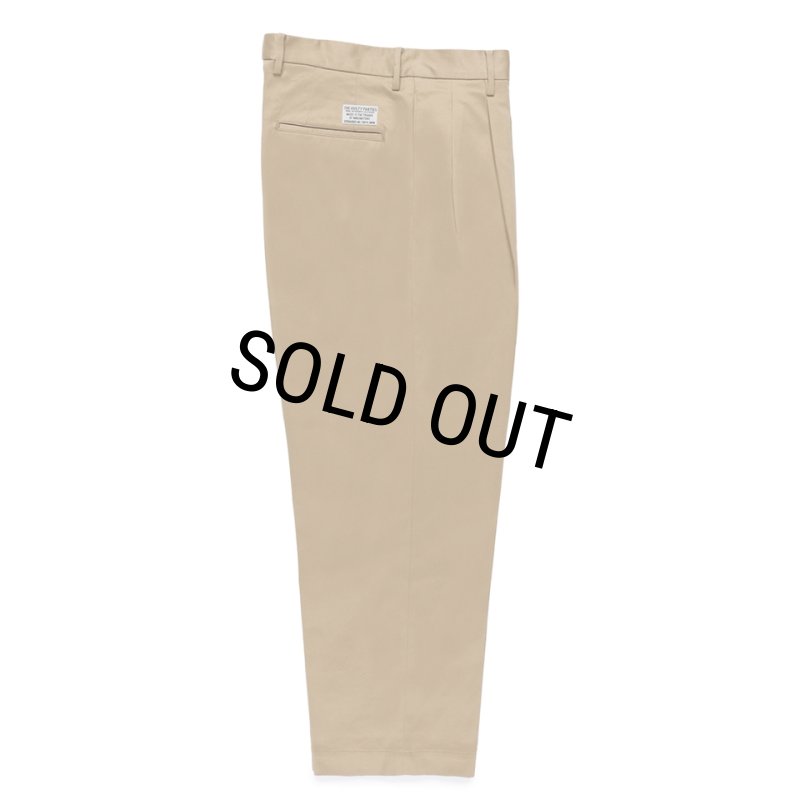 WACKO MARIA/DOUBLE PLEATED CHINO TROUSERS（BEIGE）［ツータックチノ