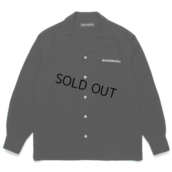 画像1: WACKO MARIA/50'S OPEN COLLAR SHIRT（BLACK）［50'Sオープンカラーシャツ-24秋冬］