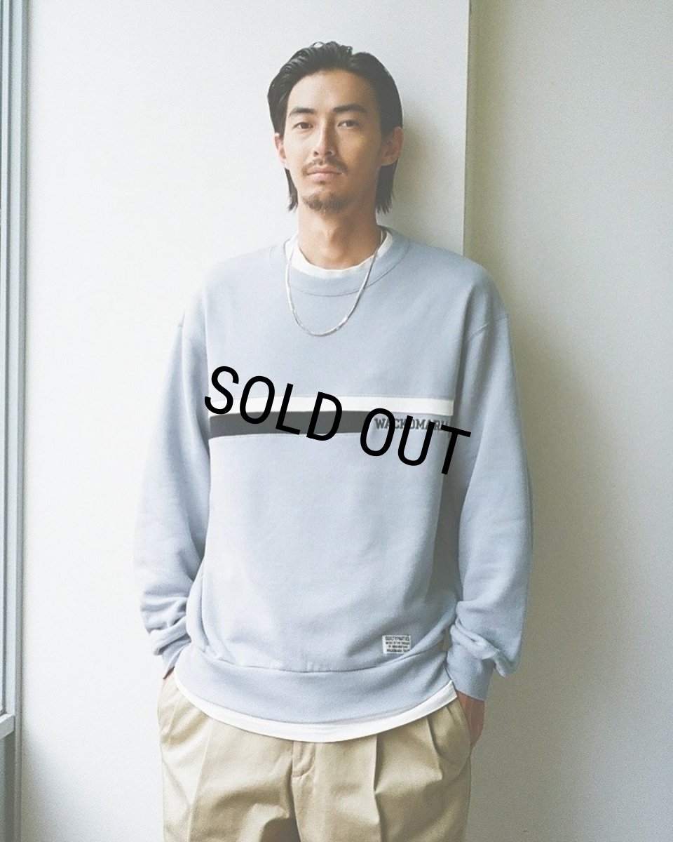 画像3: WACKO MARIA/MIDDLE WEIGHT SWEAT SHIRT（BLUE）［クルーネックスウェット-24秋冬］ (3)