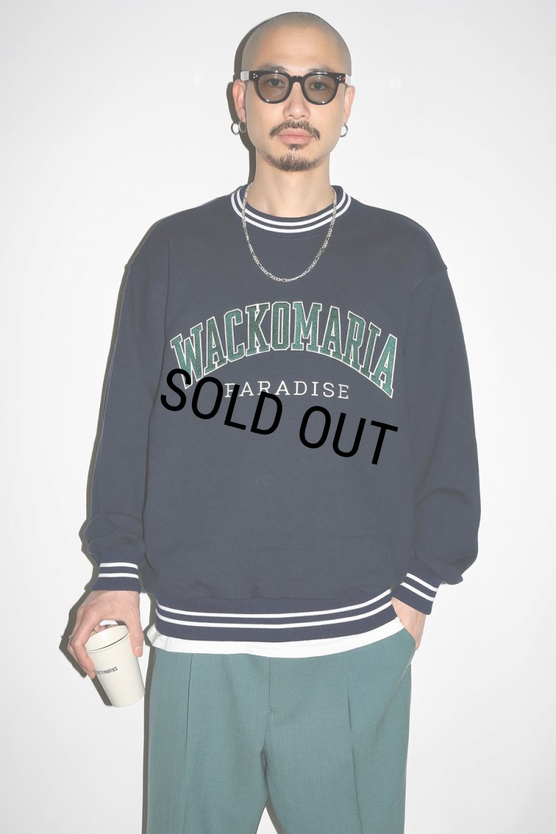 画像2: WACKO MARIA/HEAVY WEIGHT SWEAT SHIRT（NAVY）［クルーネックスウェット-24秋冬］ (2)