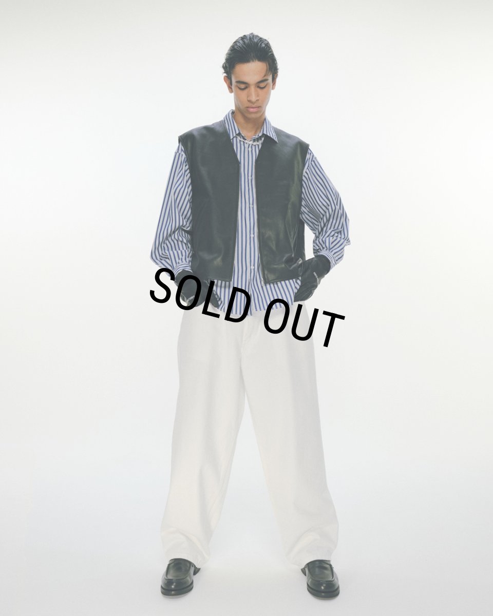 画像3: COOTIE PRODUCTIONS/Stripe Broad L/S Shirt（NAVY）［ストライプブロードシャツ-24秋冬］ (3)