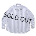 COOTIE PRODUCTIONS/Stripe Broad L/S Shirt（NAVY）［ストライプブロードシャツ-24秋冬］