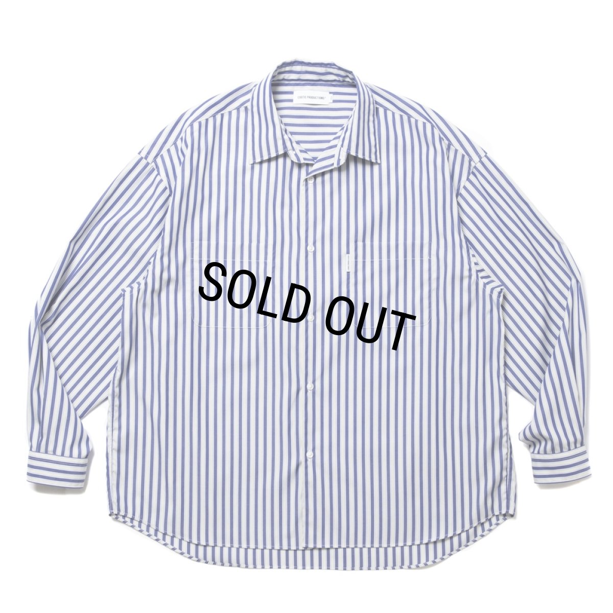 画像1: COOTIE PRODUCTIONS/Stripe Broad L/S Shirt（NAVY）［ストライプブロードシャツ-24秋冬］ (1)