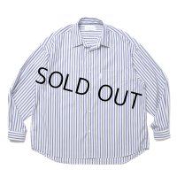 COOTIE PRODUCTIONS/Stripe Broad L/S Shirt（NAVY）［ストライプブロードシャツ-24秋冬］