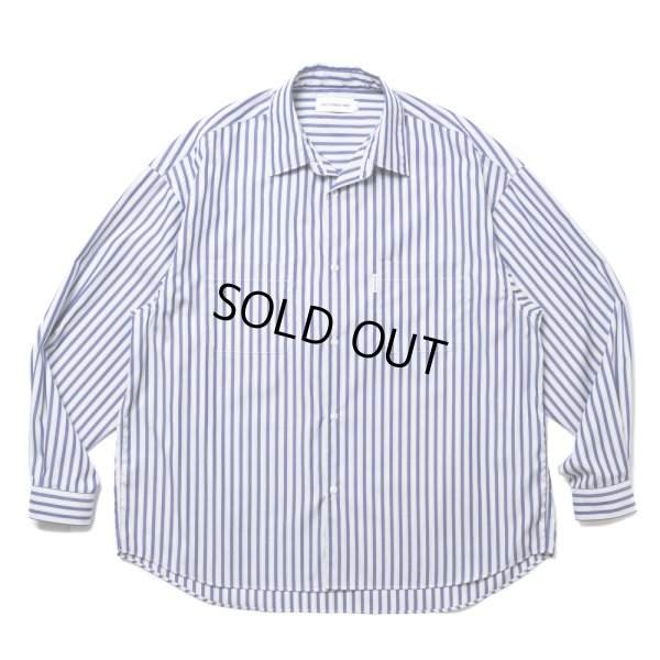 画像1: COOTIE PRODUCTIONS/Stripe Broad L/S Shirt（NAVY）［ストライプブロードシャツ-24秋冬］
